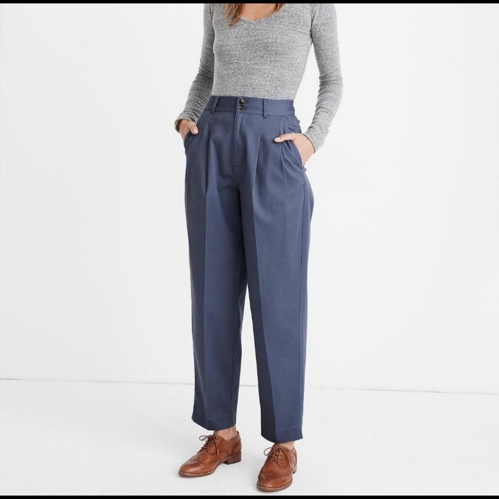 Madewell Pleated Taper Wide-Leg Pants